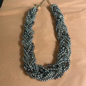 Ann Taylor LOFT multi beaded and braided necklace